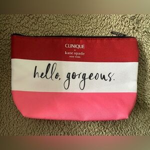 Kate Spade New York and Clinique red,white and pink cosmetic bag new